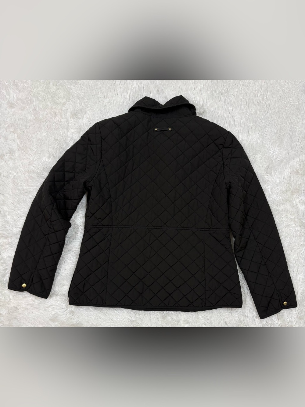 Ralph Lauren Black Quilted Puffer Jacket with Gold-Tone Snaps - Picture 3 of 10